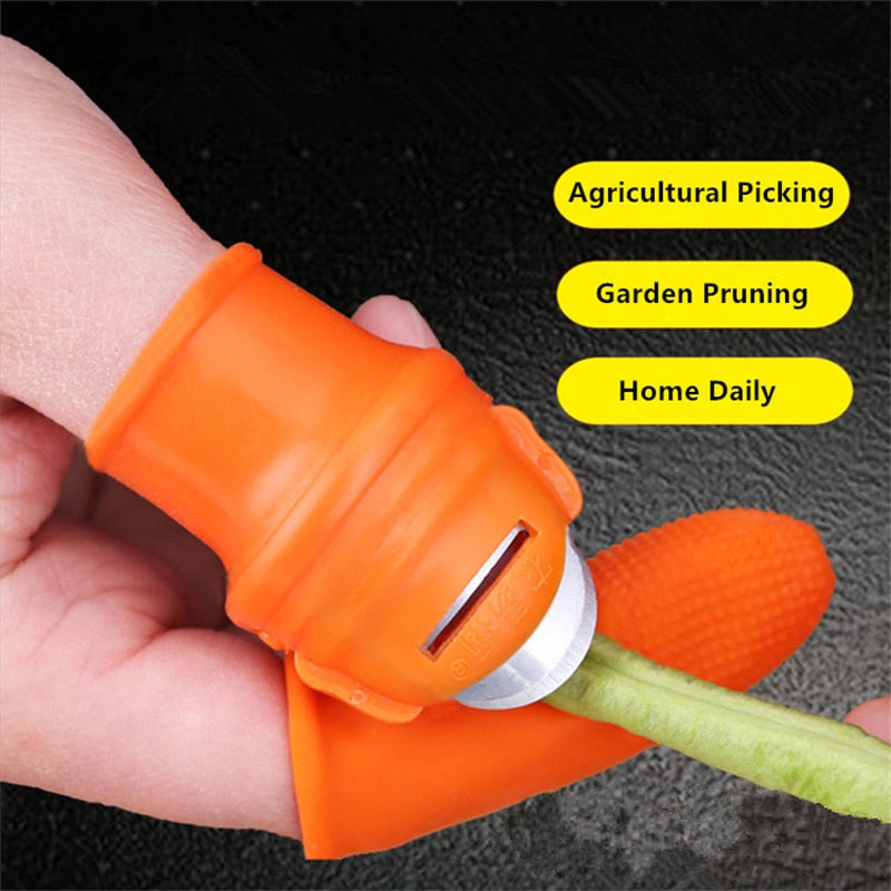 New Silicone Finger Protector With Blade For Fruits Vegetable Thumb Knife Finger Guard Kitchen Gadgets Kitchen Accessories