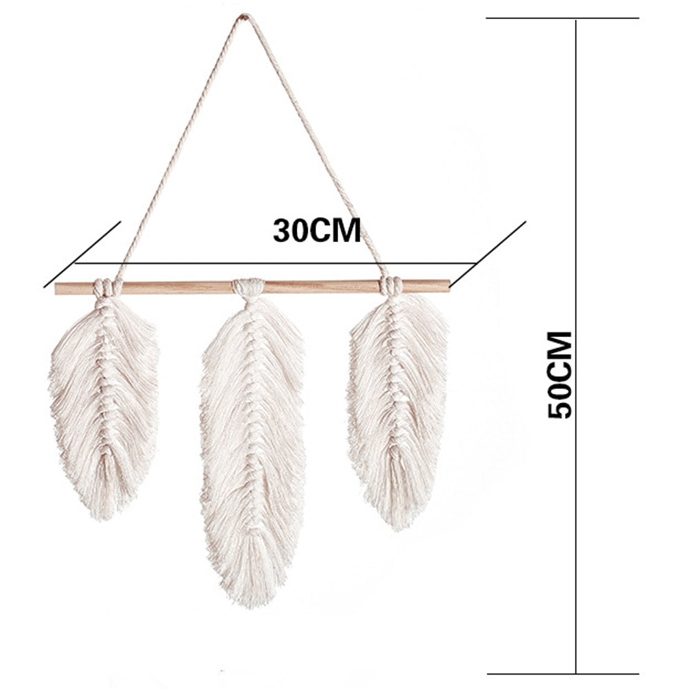 Macrame Wall Hanging Boho Tapestry Angels Wing Woven Bohemian Wall Decor Home Decoration For Apartment Bedroom Living Room