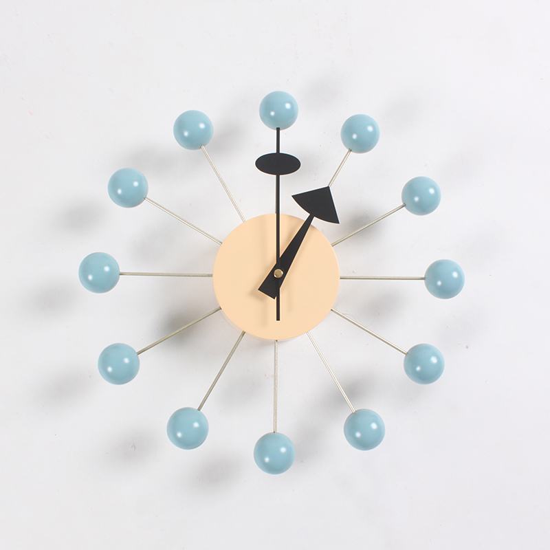 Quiet Round Ball Wood Wall Clock Home Decor Modern Design 3D Clocks for Living Room Decoration Accessories with Import Movement