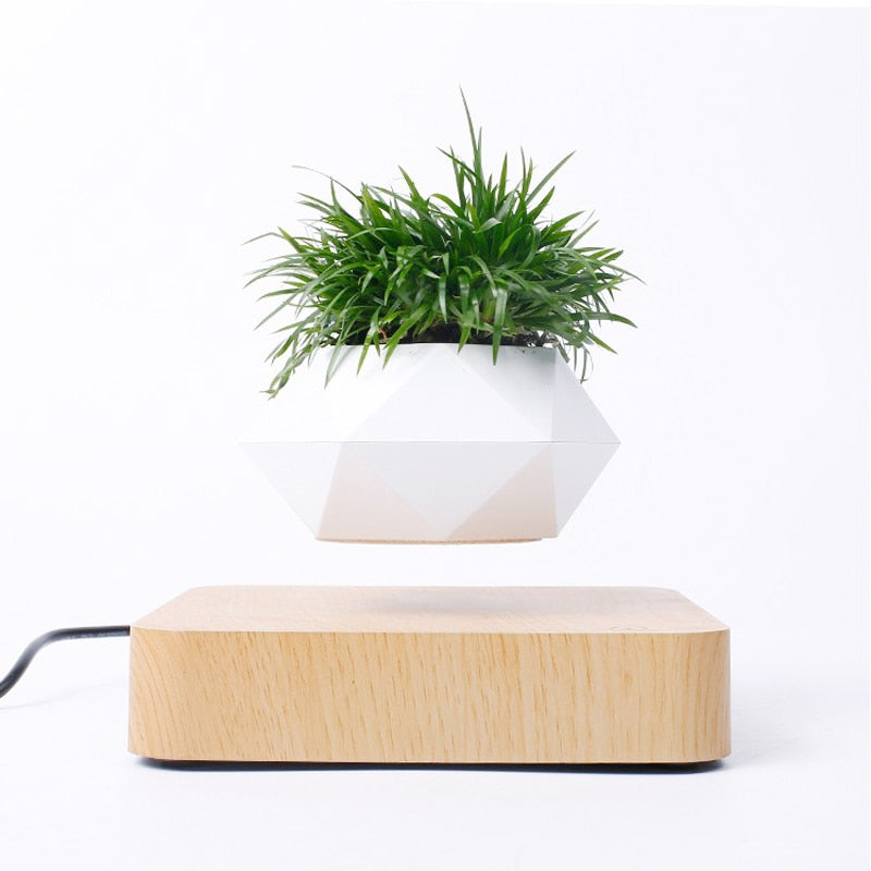 Fast Shipping Floating Bonsai Pot Rotation Magnetic Levitation Flower Pot For Home Office Desk Decor Creative Birthday Gift