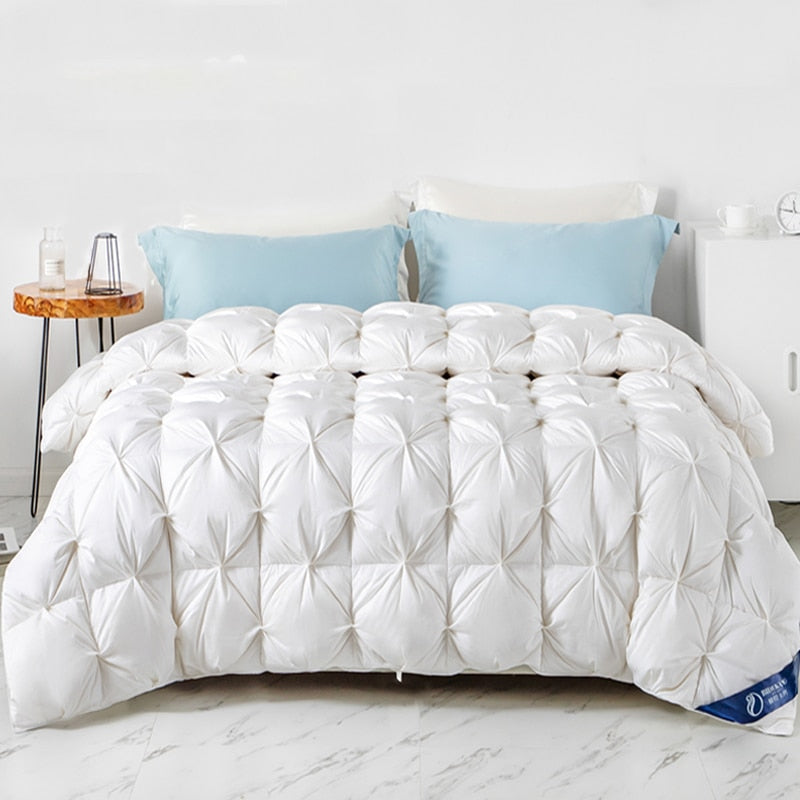 Peter Khanun White Goose Down Filler 3D Bread Duvet/Quilt/Comforter Winter Luxury Blankets 100% Cotton Shell 015