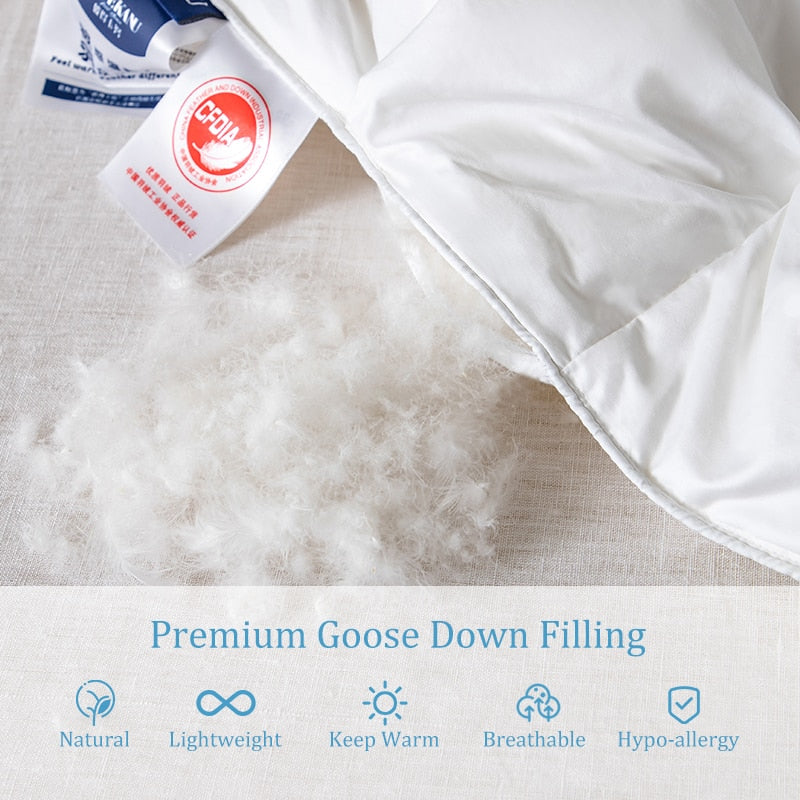 Peter Khanun White Goose Down Filler 3D Bread Duvet/Quilt/Comforter Winter Luxury Blankets 100% Cotton Shell 015